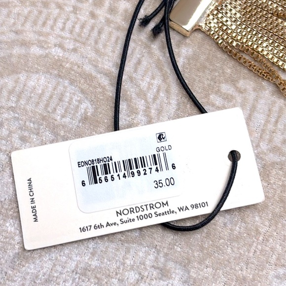 Brand New Open Edit Gold Tone Multi-Strand Chain Toggle Bracelet Statement Cuff - Picture 10 of 14